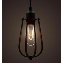 Pear Caged Bulb Industrial Pendant Light
