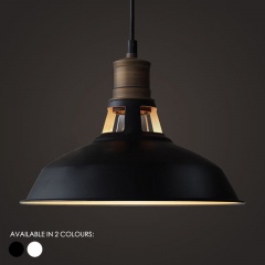 Duotone Vintage Industrial Pendant Light With Brass