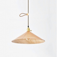 Baxter leather cone pendant light