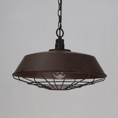 Rustic Industrial Cage Pendant Light