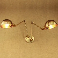 Brass Bare Bulb Industrial Wall Light