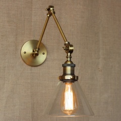 Brass Bare Bulb Industrial Wall Light