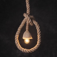 Hessian Hemp Rope Pendant Light - Rustic