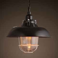 Helmut industrial shade pendant light (short)