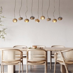 Wooden petal strip pendant light