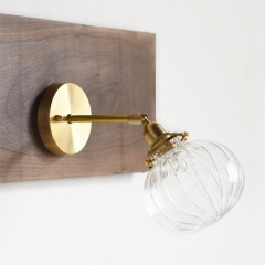 Anemone swirled glass brass wall light sconce