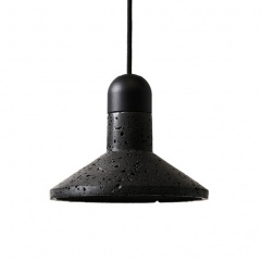Black Lava D Concrete Minimalist Line Pendant Light