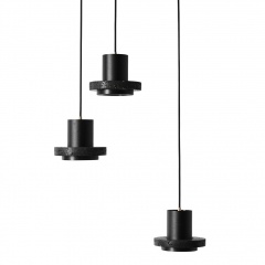Black Lava C Stone Minimalist Line Pendant Light