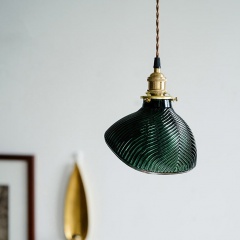 Emerald Fluted Glass Pendant Light