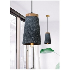 Coburg Wooden Top Stone Shade Pendant Light