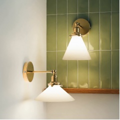 Alabaster Brass Wall Light