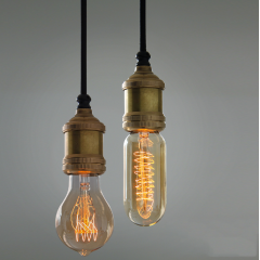 Solitaire Bronze Bare Edison Bulb Pendant Light