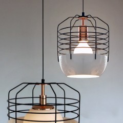 Gatsby Artdeco Style Cage Pendant Light. Classic Retro Style Ceiling Light.