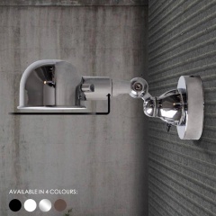 Fotis Short Arm Industrial Wall Light. Rustic Loft Warehouse Inspired Design.