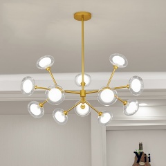 Modern Sputnik Chandelier with Hand-blown Glass Shade