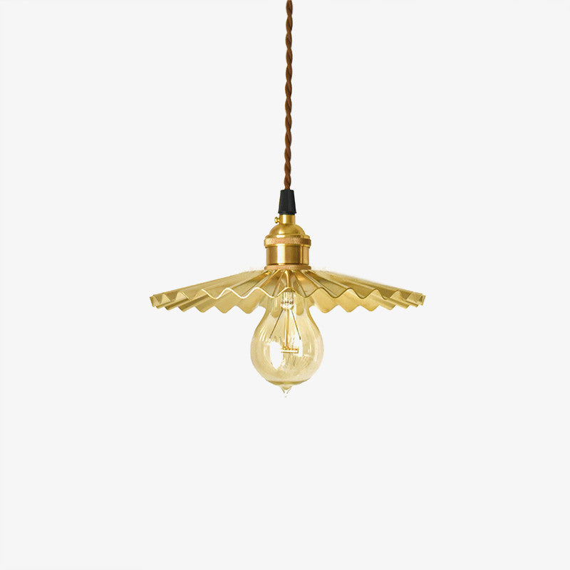 Brass fluted Pendant Light