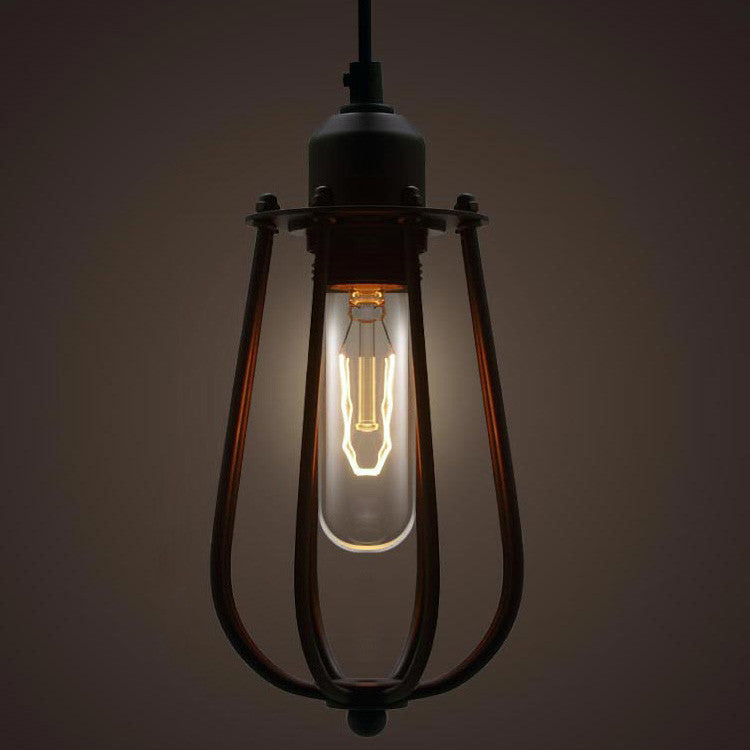Pear Caged Bulb Industrial Pendant Light