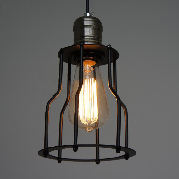 6 Head Industrial Iron Cage Chandelier