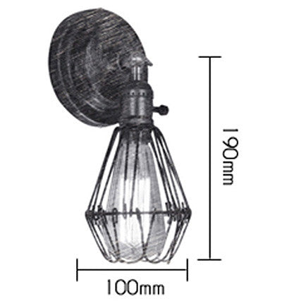 Wire Cage Rustic Industrial Vintage Wall Light
