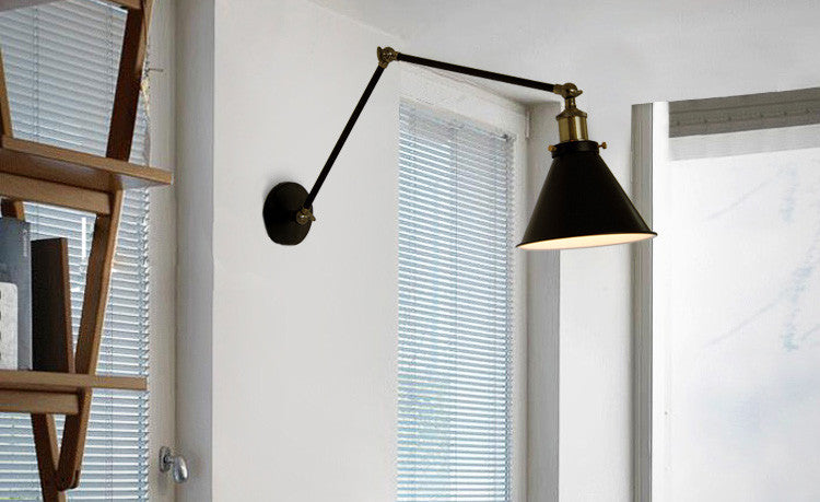 Black Cone Shade Wall Light Sconce