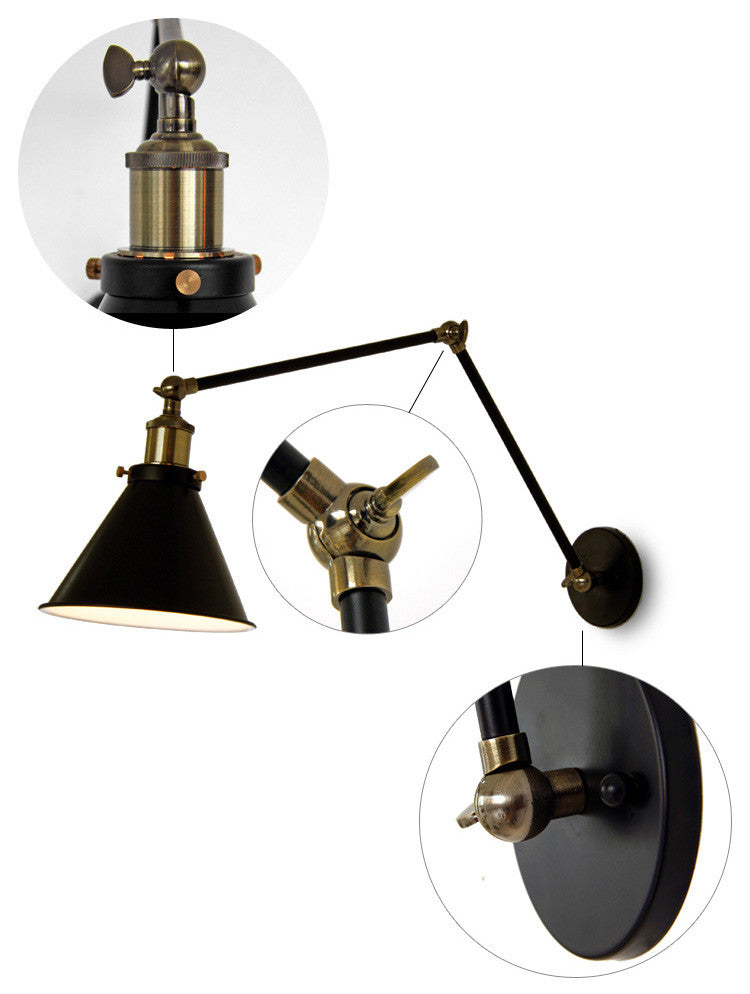 Black Cone Shade Wall Light Sconce