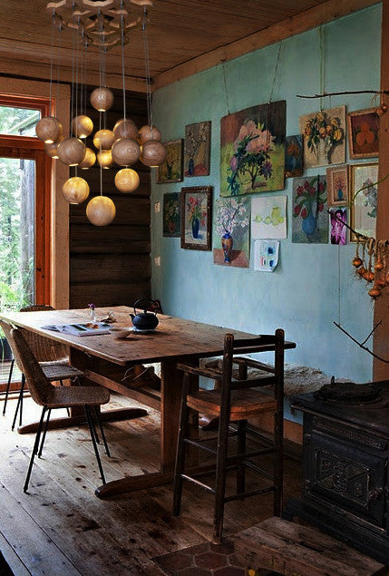 Wooden Orb Sphere Cluster Pendant Light
