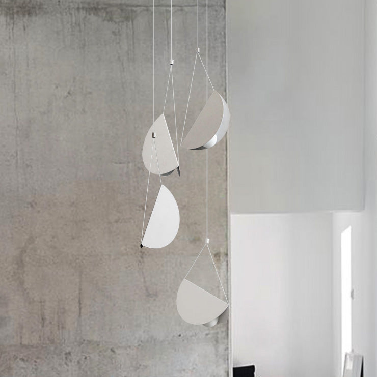White glider pendant light chandelier