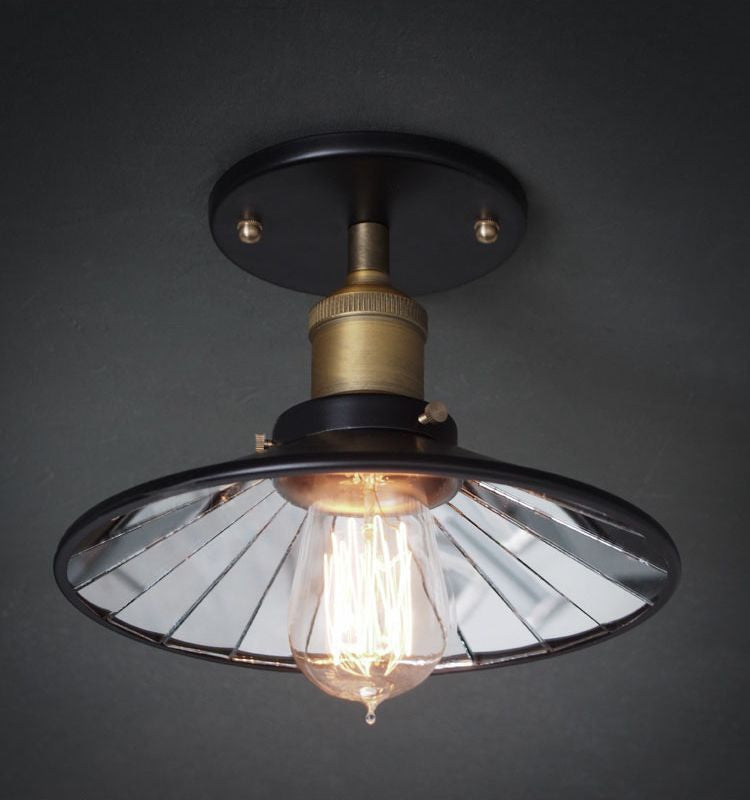 Black mirror shade ceiling light