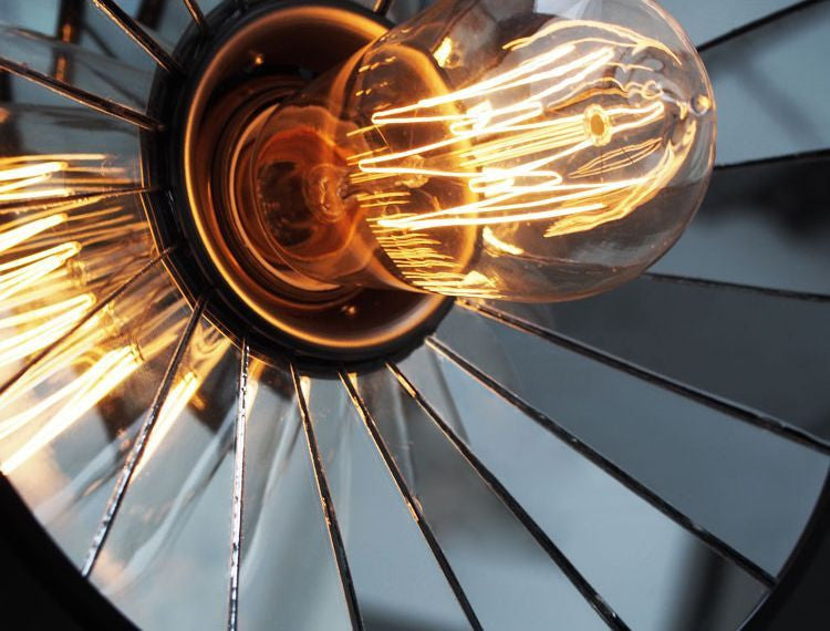 Black mirror shade ceiling light