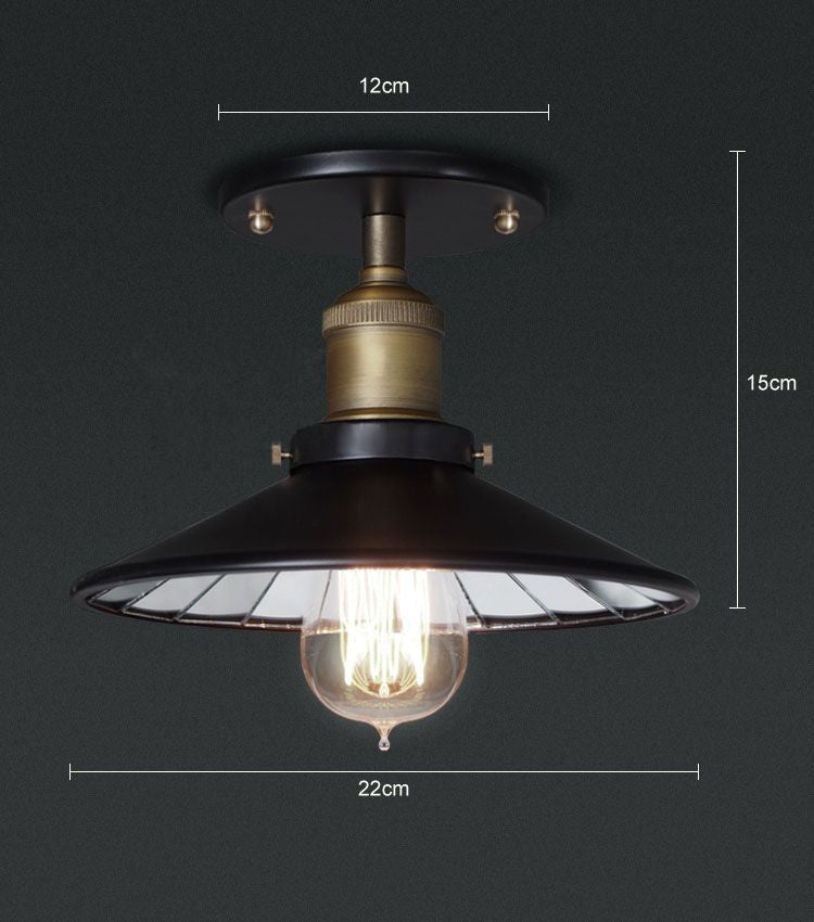 Black mirror shade ceiling light