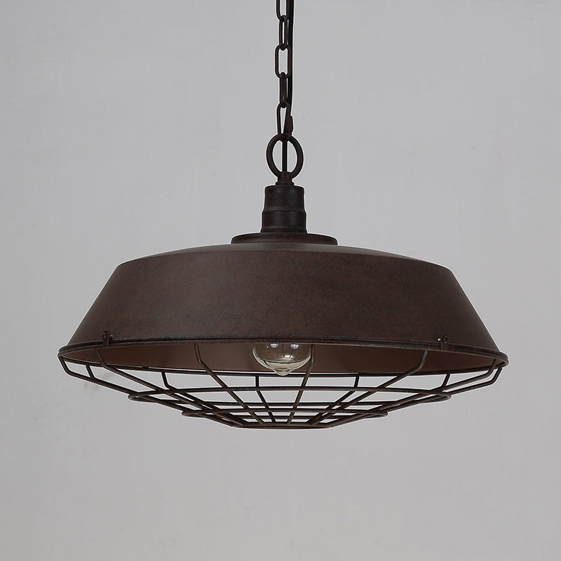 Rustic Industrial Cage Pendant Light