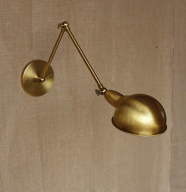 Brass Bare Bulb Industrial Wall Light