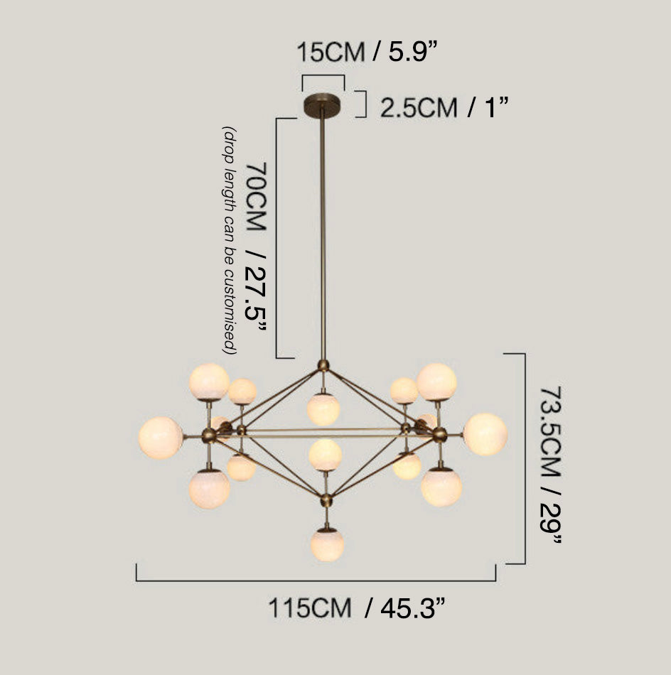 Ritz 15 head cluster chandelier