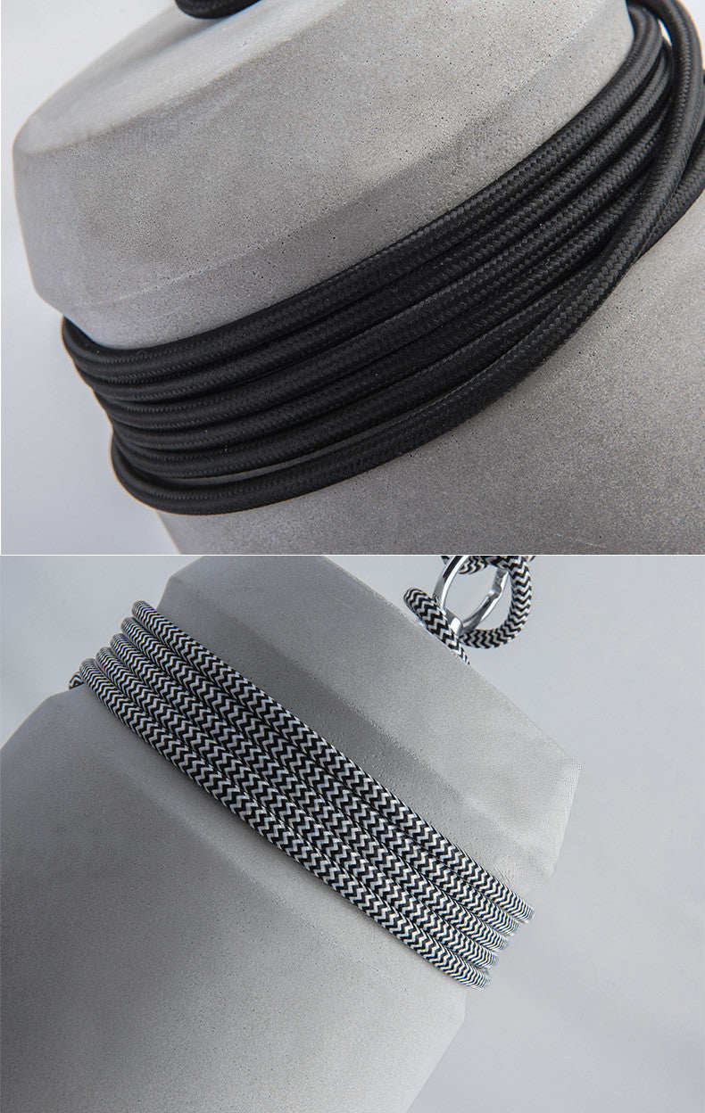 Concrete Monolith Cord wrapped Pendant Light