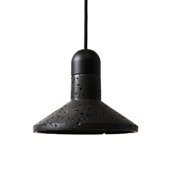 Black Lava D Concrete Minimalist Line Pendant Light