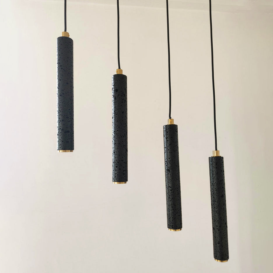 Black Lava A Concrete Pendant Light