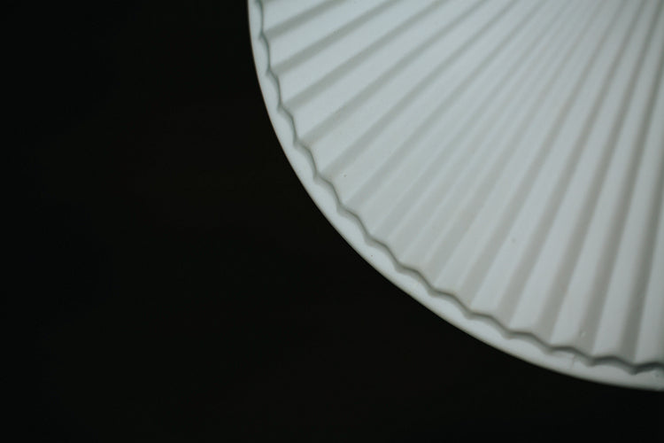Eden Fluted White Shade With Brass Fitting midcentury Pendant Light