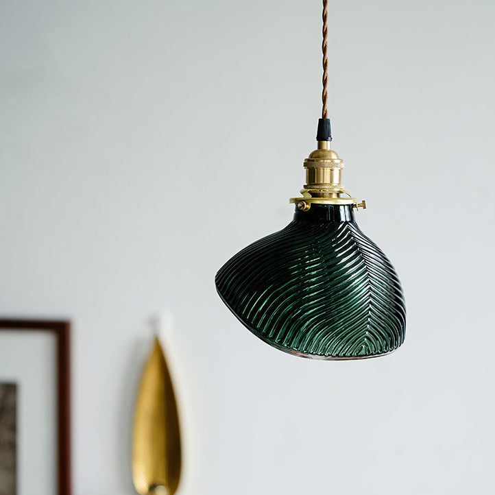 Emerald Fluted Glass Pendant Light
