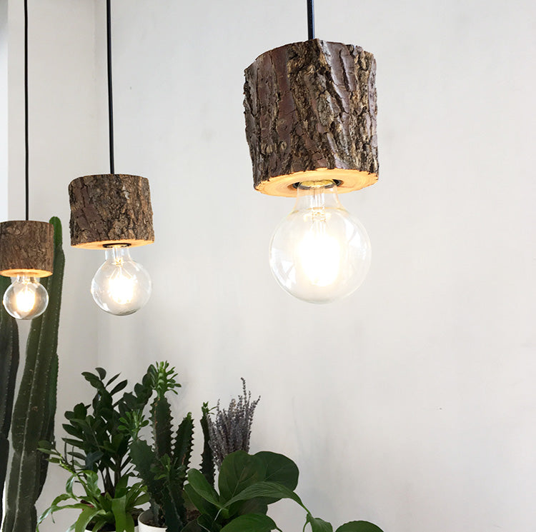 Woodpecker Hand Crafted Wood Pendant Light