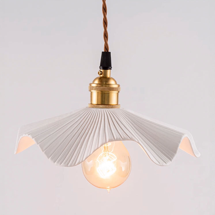 Anna Fluted Shade Brass Fitting Pendant Light