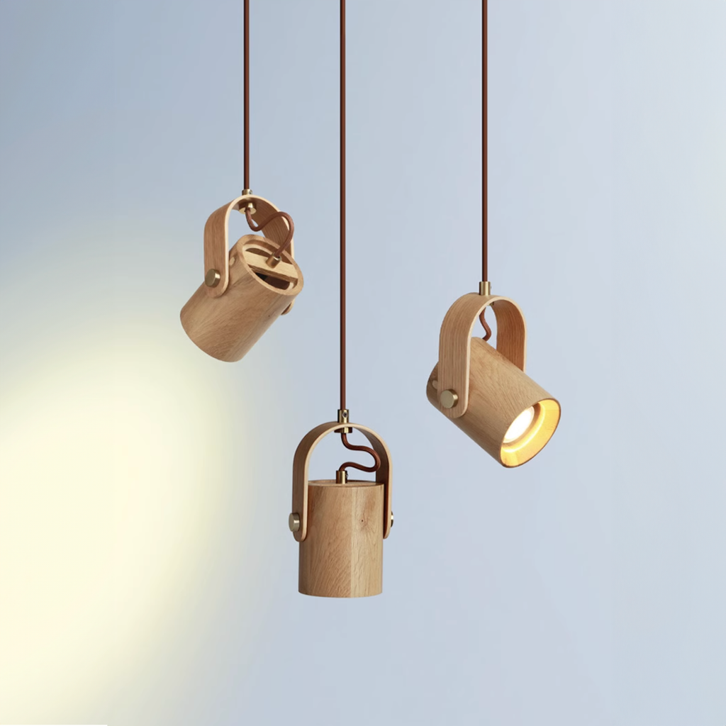 Umea Wooden Spotlight Pendant Light