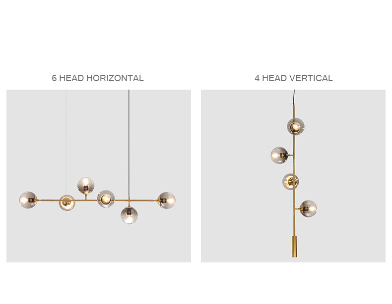 Olive Tree Branch 4 head vertical line chandelier