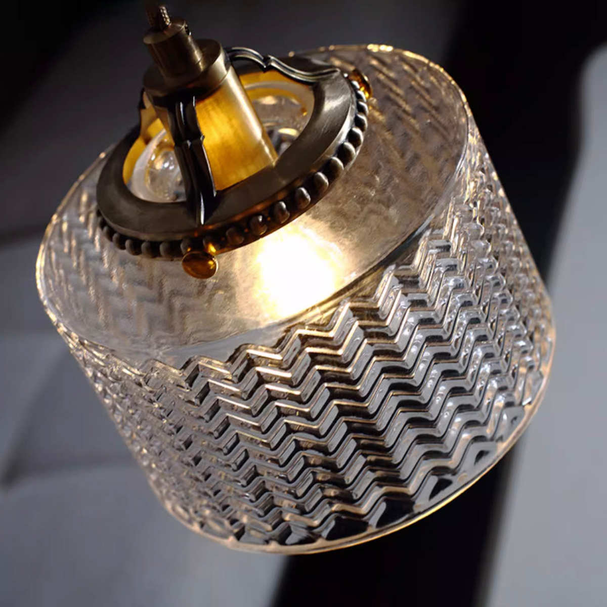 Jaipur Fluted Dome Glass Pendant Light