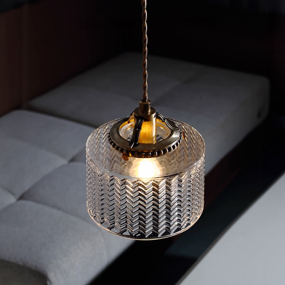Jaipur Fluted Dome Glass Pendant Light
