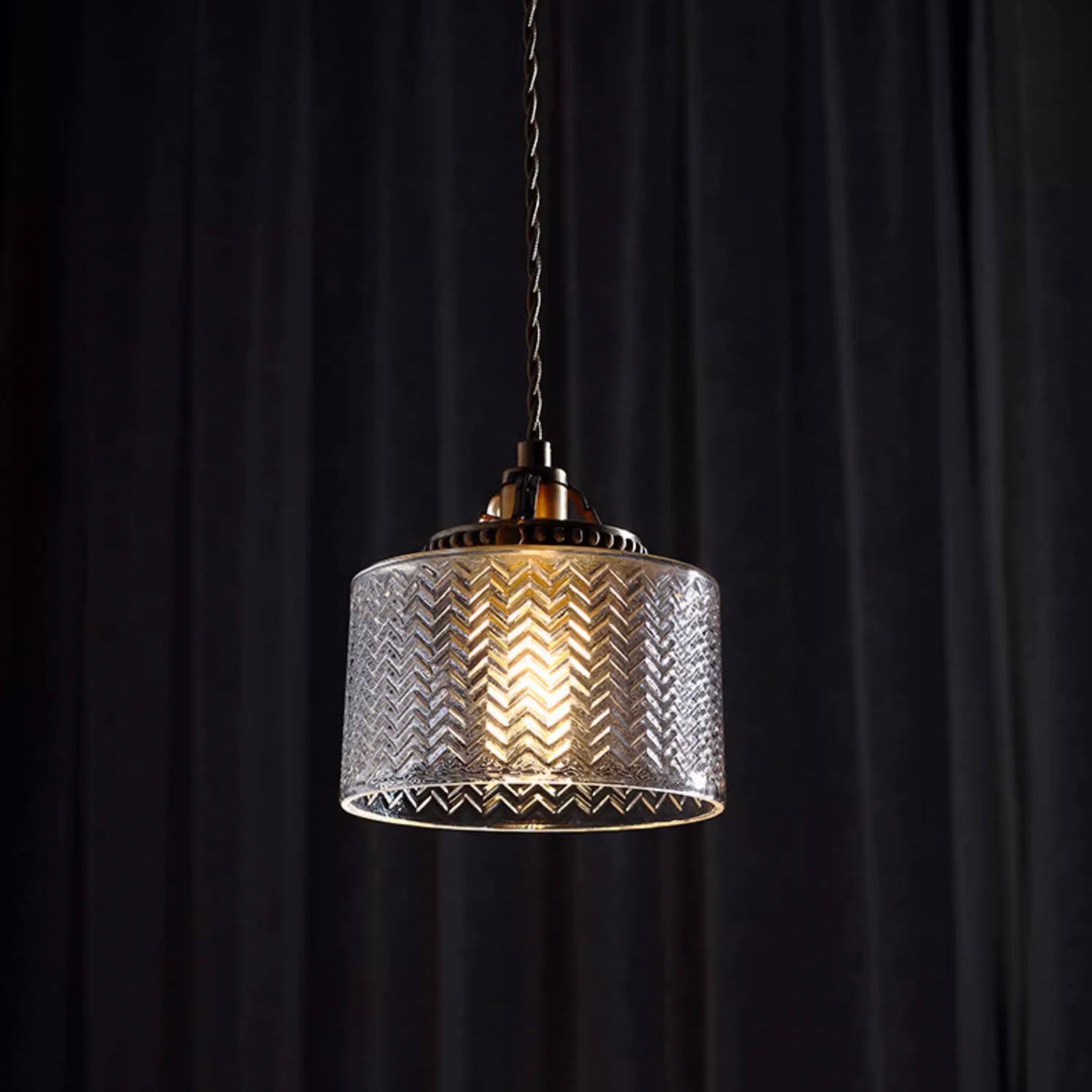 Jaipur Fluted Dome Glass Pendant Light
