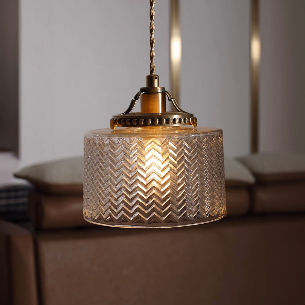 Jaipur Fluted Dome Glass Pendant Light