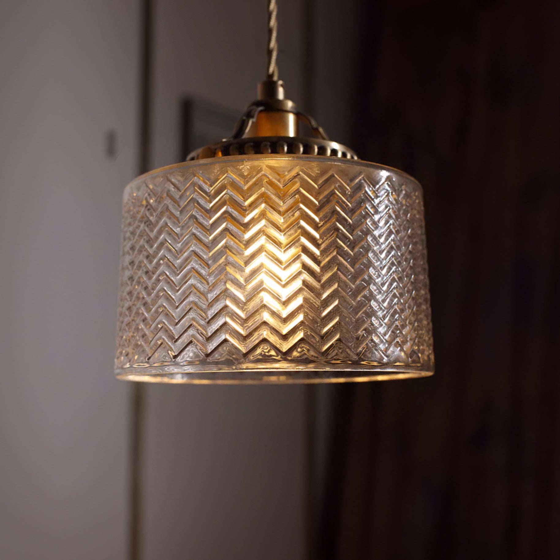 Jaipur Fluted Dome Glass Pendant Light