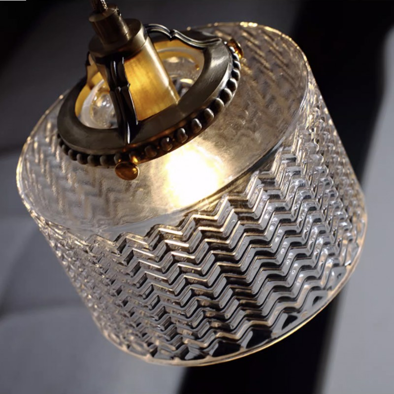 Jaipur Fluted Dome Glass Pendant Light