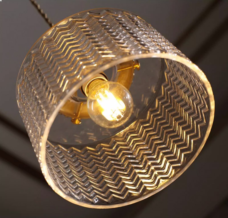 Jaipur Fluted Dome Glass Pendant Light