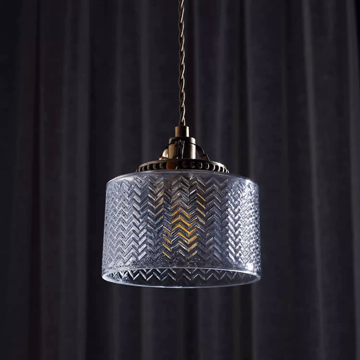 Jaipur Fluted Dome Glass Pendant Light